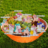 Miniature Unicorn Figurines Set - Funny Mini Statue Kit of 9 pcs - Unicorn Fairy Garden Accessories