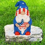 Mood Lab Garden Gnome - USA Patriotic Gnome Figurine - 9 Inch Tall Lawn Statue - for Outdoor or House Decor