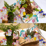 Miniature Unicorn Figurines Set - Funny Mini Statue Kit of 9 pcs - Unicorn Fairy Garden Accessories