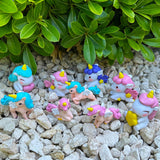 Miniature Unicorn Figurines Set - Funny Mini Statue Kit of 9 pcs - Unicorn Fairy Garden Accessories