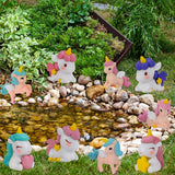 Miniature Unicorn Figurines Set - Funny Mini Statue Kit of 9 pcs - Unicorn Fairy Garden Accessories