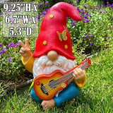 Mood Lab Garden Gnome - Funny Hippie Gnome Figurine - 9.25 Inch Tall Lawn Statue - for Outdoor or House Decor