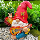 Mood Lab Garden Gnome - Funny Hippie Gnome Figurine - 9.25 Inch Tall Lawn Statue - for Outdoor or House Decor