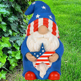 Mood Lab Garden Gnome - USA Patriotic Gnome Figurine - 9 Inch Tall Lawn Statue - for Outdoor or House Decor