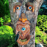 Tree Faces Decor Outdoor - Old Man Bird Feeder - Tree Hugger Garden Decoration - Yard Art Statues