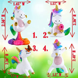 Miniature Unicorn Figurines Set - Funny Mini Statue Kit of 4 pcs - Unicorn Fairy Garden Accessories