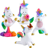 Miniature Unicorn Figurines Set - Funny Mini Statue Kit of 4 pcs - Unicorn Fairy Garden Accessories
