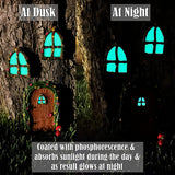 Fairy Garden Miniature Door and 2 Windows for Tree - Yard Decoration Accessories Set of 3 pcs