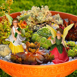 Fairy Garden - Miniature Fairy Figurines - Flower Girls Set of 2 pcs - Narcissus & Rose Fairies Accessories Statue Kit