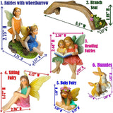 Fairy Garden - Miniature Family Kit Figurines and Accessories - Fairies Statue Set of 6 pcs for Outdoor or House Decor