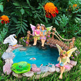 Fairy garden House set Miniature Pond and Bridge Figurines Kit Accessories Gnome Mood Lab
