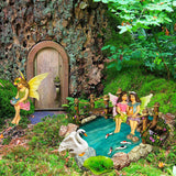 Fairy garden House set Miniature Pond and Bridge Figurines Kit Accessories Gnome Mood Lab