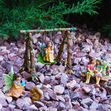 Fairy garden House set Miniature Swing Figurines Kit Accessories Gnome Mood Lab