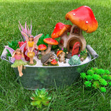 Fairy Garden Miniature Kit - Mushroom House Set of 6 pcs - Figurines and Accessories for Outdoor or House Decor