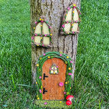 Fairy Garden Miniature Door and 2 Windows for Tree - Yard Decoration Accessories Set of 3 pcs