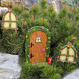 Fairy Garden Miniature Door and 2 Windows for Tree - Yard Decoration Accessories Set of 3 pcs