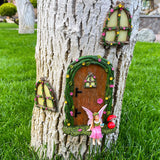 Fairy Garden Miniature Door and 2 Windows for Tree - Yard Decoration Accessories Set of 3 pcs