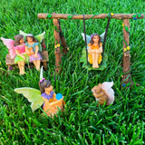 Fairy garden House set Miniature Swing Figurines Kit Accessories Gnome Mood Lab