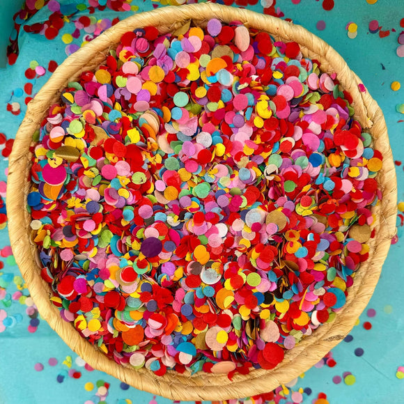 Multicolor Confetti - Mexican Colorful Party Confetti - 1.5 LBs/680 grams - Round Tissue Confetti