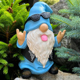 Garden Gnome - Rocker Gnome Statue - 9.25 Inch Tall Lawn Figurine - for Outdoor or House Decor - Funny Yard and Patio Decoration