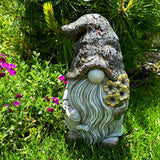 Garden Gnome - Key Hider Gnome Figurine - 9.25 Inch Lawn Statue - for Outdoor or House Decor