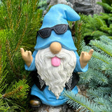 Garden Gnome - Rocker Gnome Statue - 9.25 Inch Tall Lawn Figurine - for Outdoor or House Decor - Funny Yard and Patio Decoration