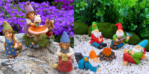 Gnomo da Giardino, Figurina di Gnomi da 7 Pezzi, Statua in Miniatura in Gnomo da Giardino, Figurina di Gnomi da 7 Pezzi, Statua in Miniatura in