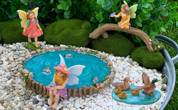 Mood Lab Fairy garden pond ducks set for House and Outdoor