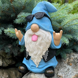 Garden Gnome - Rocker Gnome Statue - 9.25 Inch Tall Lawn Figurine - for Outdoor or House Decor - Funny Yard and Patio Decoration