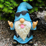 Garden Gnome - Rocker Gnome Statue - 9.25 Inch Tall Lawn Figurine - for Outdoor or House Decor - Funny Yard and Patio Decoration