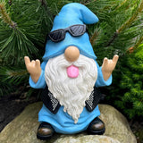 Garden Gnome - Rocker Gnome Statue - 9.25 Inch Tall Lawn Figurine - for Outdoor or House Decor - Funny Yard and Patio Decoration