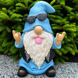 Garden Gnome - Rocker Gnome Statue - 9.25 Inch Tall Lawn Figurine - for Outdoor or House Decor - Funny Yard and Patio Decoration