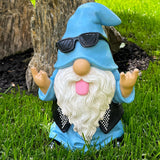 Garden Gnome - Rocker Gnome Statue - 9.25 Inch Tall Lawn Figurine - for Outdoor or House Decor - Funny Yard and Patio Decoration