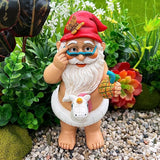 Garden Gnome with Unicorn - Funny Gnome Statue - 9 Inch Tall Lawn Figurine - for Outdoor or House Decor