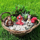 Miniature Yoga Figurines Set - Funny Mini Statue Kit of 3 pcs - Flamingo Llama Sloth in Meditation Pose - Fairy Garden Decor