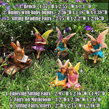 Fairy Garden - Miniature Reading Fairies Figurines Set - Statues & Accessories Decor Kit of 6 pcs