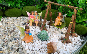 Mood Lab Fairy garden swing set for House and Outdoor