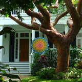 Mood Lab Wind Spinner - 12 Inch Yard Decoration - 3D Mandala Kinetic Garden Decor - Outdoor Hanging Metal Art