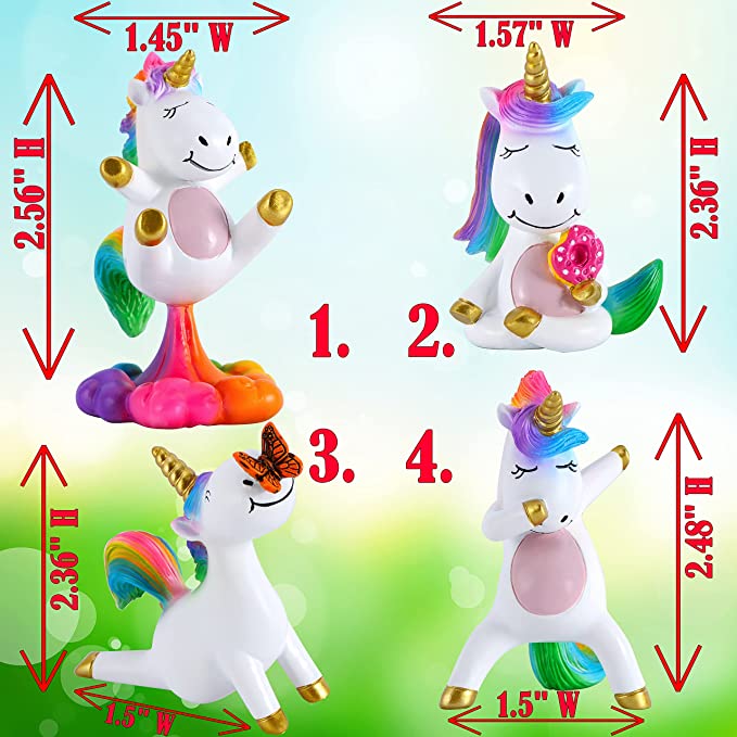 Lot de 6 mini figurines de licorne pour gâteau d'anniversaire, décoration de table pour enfants, fête d'anniversaire