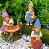Miniature Garden Gnomes - Lady Gnomes Kit of 3 pcs - Figurines and Accessories Set