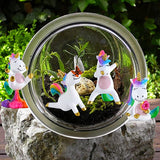 Mood Lab Miniature Unicorn Figurines Set - Funny Mini Statue Kit of 4 pcs - Unicorn Fairy Garden Accessories