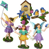 Fairy Garden Miniature Figurines - Playing Girls Kit of 5 pcs - Hand Painted Accessories Set