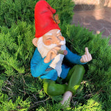 Garden Gnome - Relaxed Gnome - 9.6 Inch Tall Finger Statue - Lawn Garden Figurine