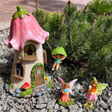 Fairy Garden Miniature Flower House Kit - Figurines and Accessories Set of 4 pcs
