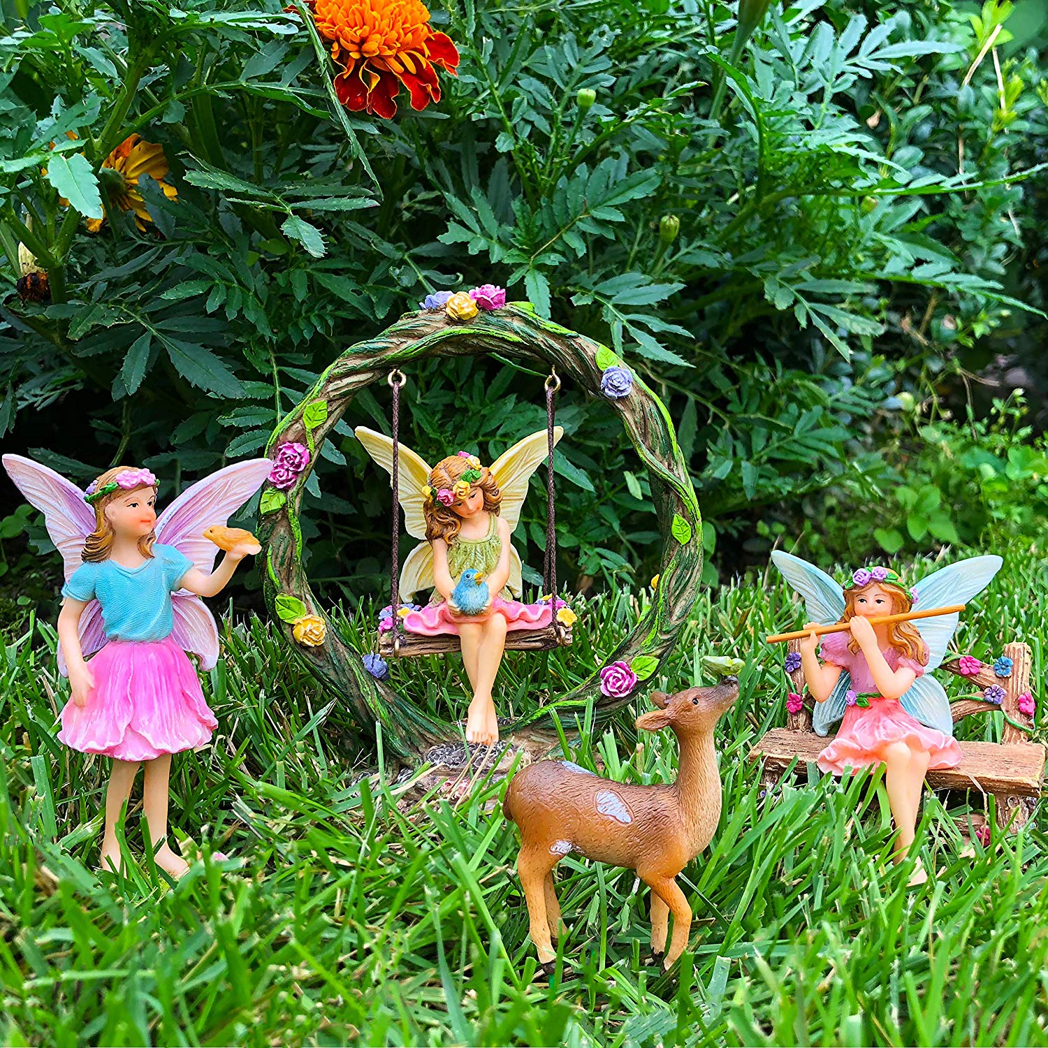 Fifteen Fantastic Fairy Garden Fairies - Set of 15 Fairy Figurines for Indoor Outdoor Fairy Gardens Tiny Fairy store Sets | Miniatures for Yard