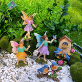 Fairy Garden Miniature Figurines - Playing Girls Kit of 5 pcs - Hand Painted Accessories Set
