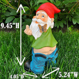 Garden Gnome - Pants Down Gnome - 9.45 Inch Tall Finger Statue - Lawn Garden Figurine