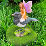 Fairy Garden Miniature Kit - Fairy On Bird - Figurines & Accessories for Outdoor or House Decor