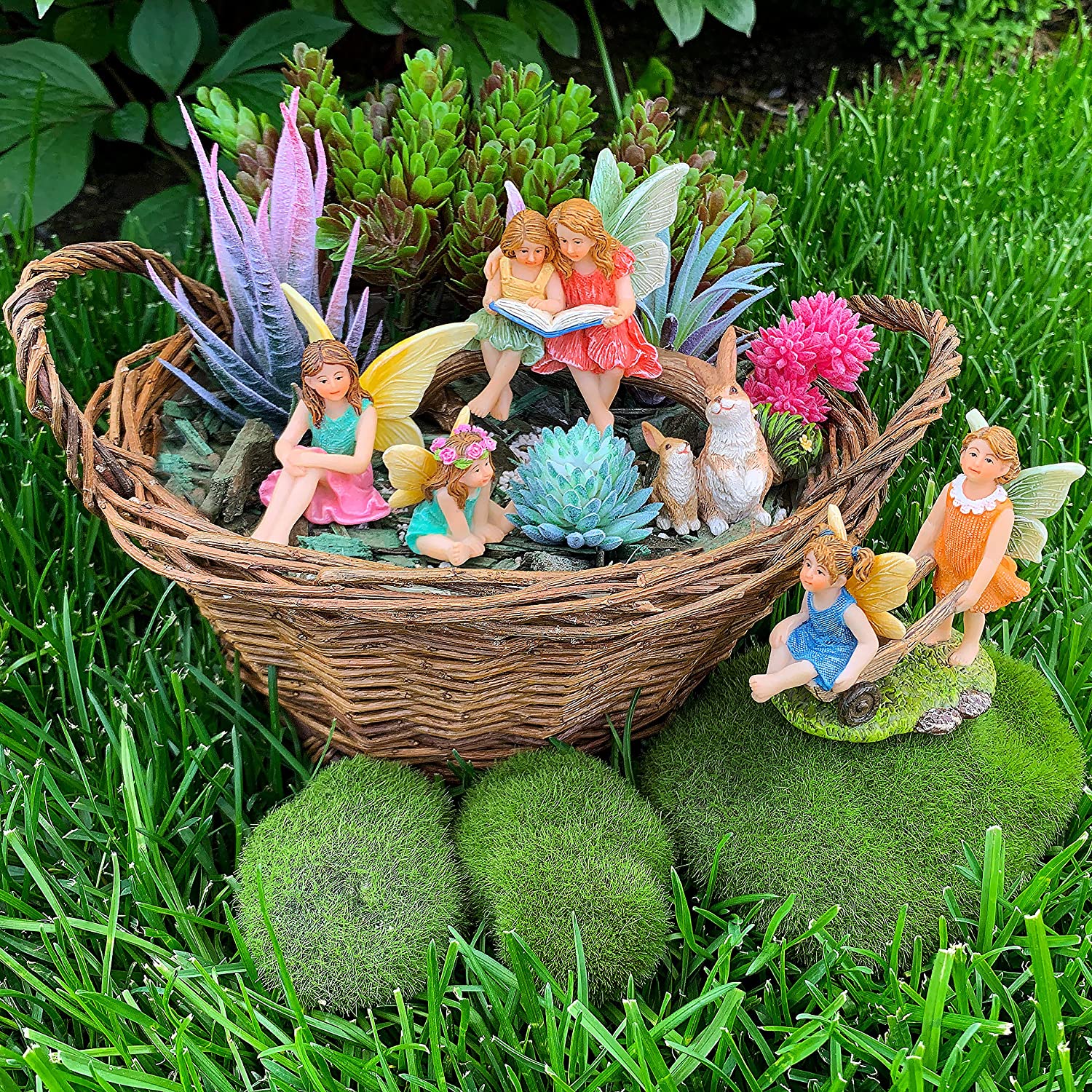 ZEshops 4pcs/Set Miniature Fairy Garden Sitting Groot Figurine PVC Statue  Groot in for Kids Home Car Decor Gift