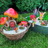 Fairy Garden Miniature Kit - Mushroom House Set of 6 pcs - Figurines and Accessories for Outdoor or House Decor